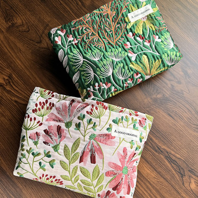Vintage Blomst Brodert Veske