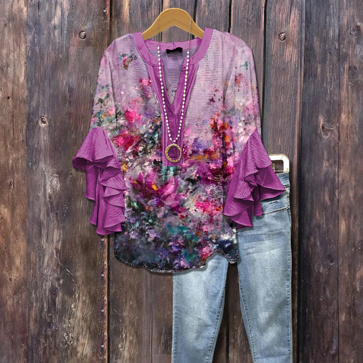 Vintage Bluse Mit Farbverlauf