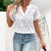 Elegant Blomsterbrodert Bluse