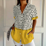 Fargeblokk Prikkete Bluse
