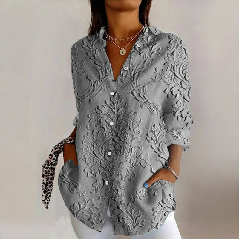 【 Lange Ermer 】 Uformelt Vintage Bluse
