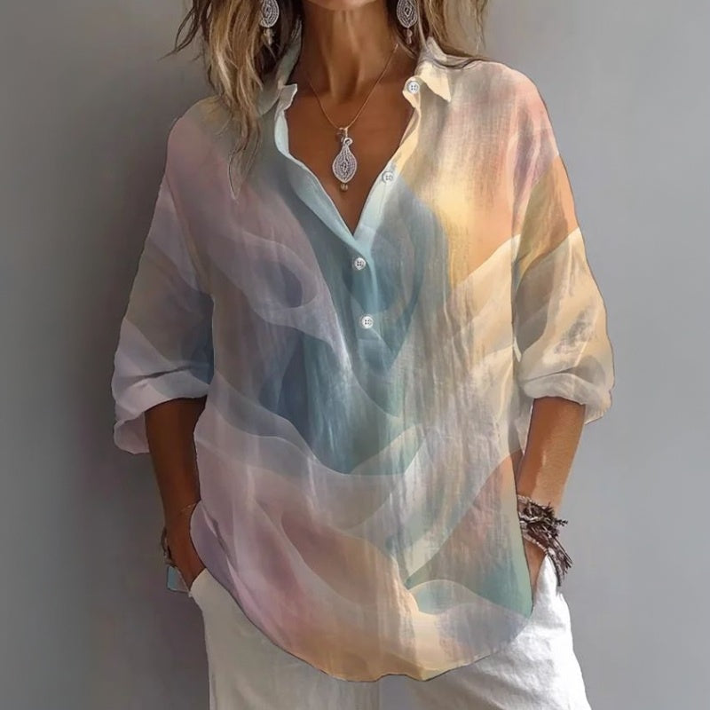 【Lange Ermer】Vintage Gradient Bluse