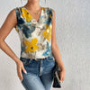 Vintage Tanktopp Med Blomstertrykk