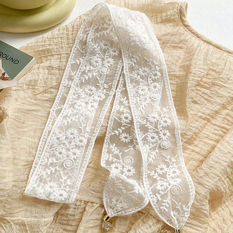 Elegant Blomster Broderi Skjerf
