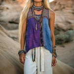 Vintage Fargeblokk Tank Topp