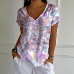 Vintage T-Skjorte Med Geometrisk Trykk
