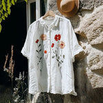 Uformell Bluse Med Blomstertrykk
