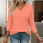 Uformelt Ensfarget Bluse