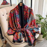 Vintage Skjerf Med Geometrisk Trykk