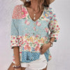 Vintage Bluse Med Blomstertrykk