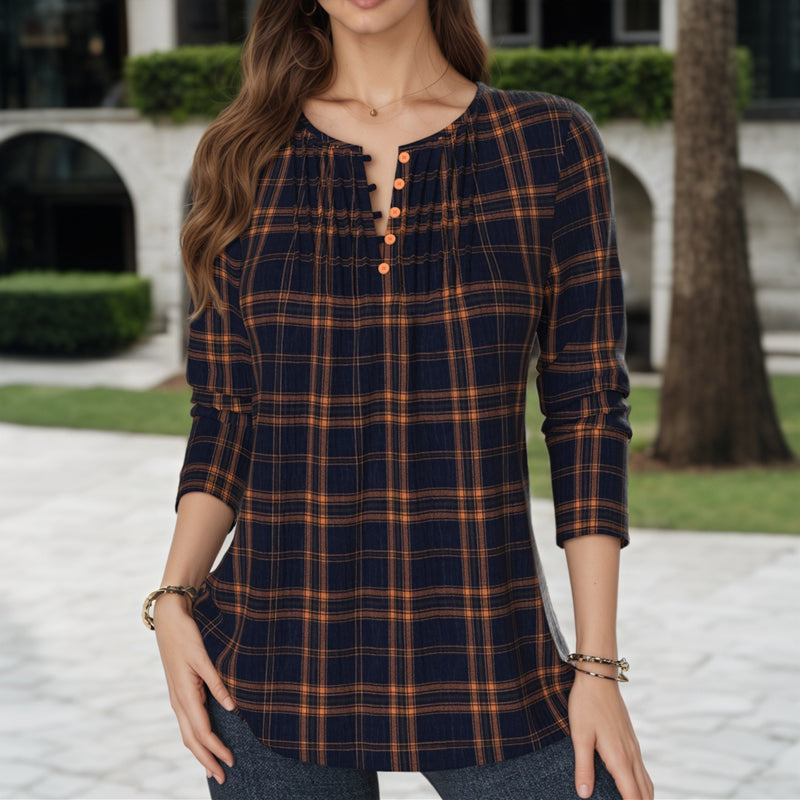 【Lange Ermer】Vintage Rutete Bluse