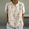 Vintage Bluse Med Blomstertrykk