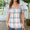 Fargerik Rutete Bluse