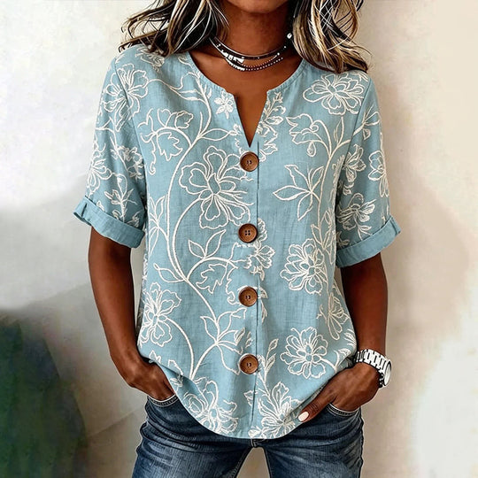 Buntes T-Shirt Mit Geometrischem Druck