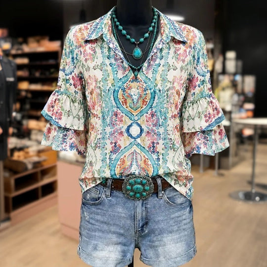 Vintage Bluse Mit Farbverlauf
