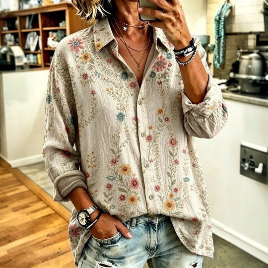 Lässige Bluse Mit Gestreiftem Druck