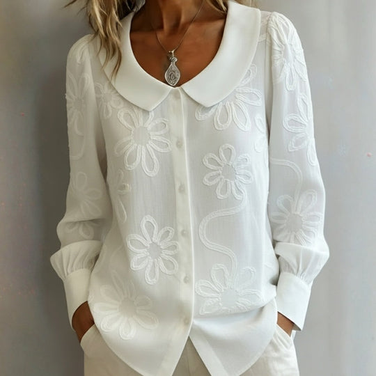 Lässige Bluse Mit Blattdruck