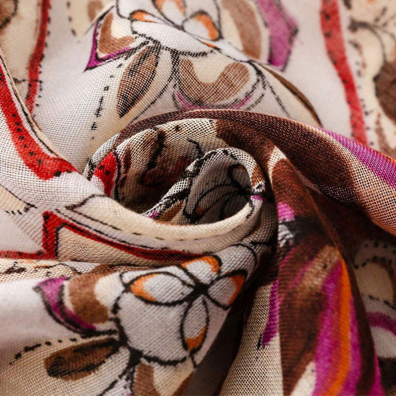 Vintage Skjerf Med Blomstertrykk