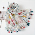 Vintage Skjerf Med Blomstertrykk