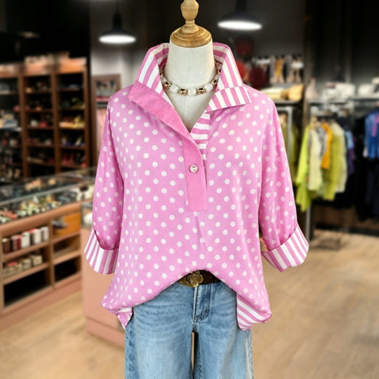 Bunte Bluse Mit Geometrischem Druck