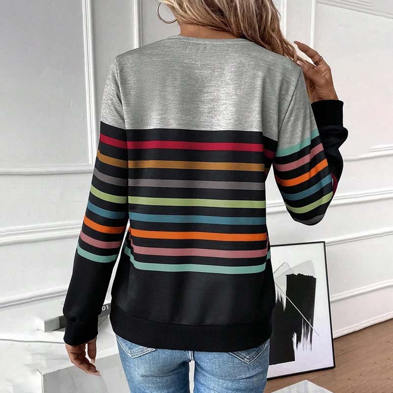 Uformell Fargerik Stripete Sweatshirt