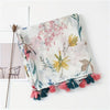 Vintage Skjerf Med Blomstertrykk