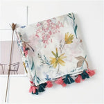 Vintage Skjerf Med Blomstertrykk