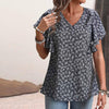 Vintage Løs Blomstret Bluse