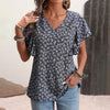 Vintage Løs Blomstret Bluse