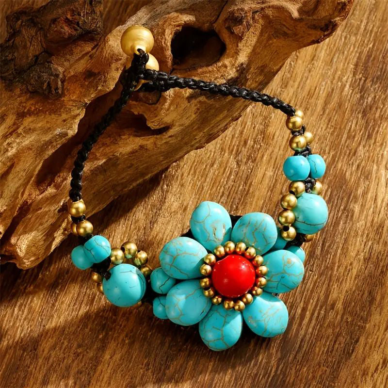 Håndvevd Blomster Armbånd