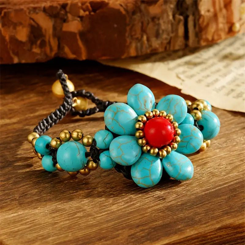 Håndvevd Blomster Armbånd