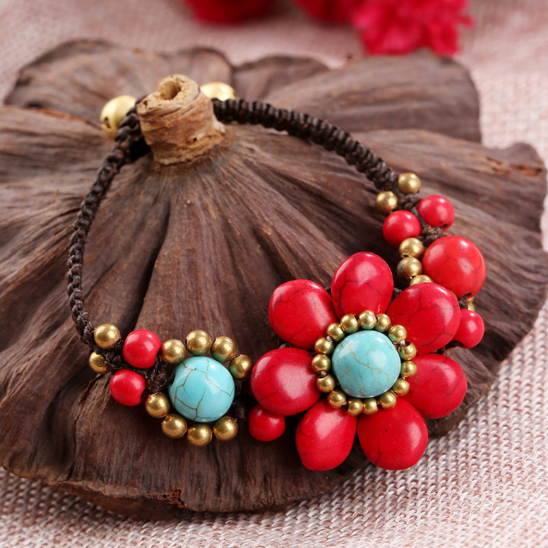 Håndvevd Blomster Armbånd