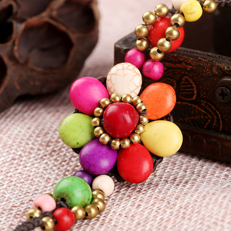 Håndvevd Blomster Armbånd