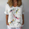 Vintage T-Skjorte Med Dragonfly Trykk