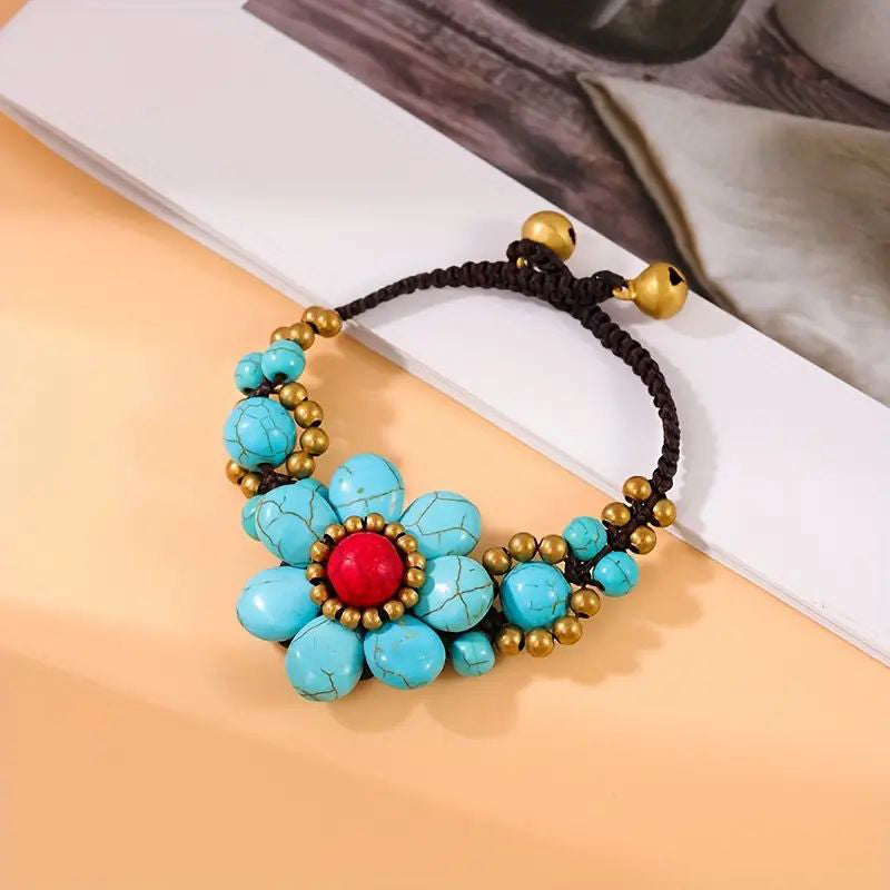 Håndvevd Blomster Armbånd
