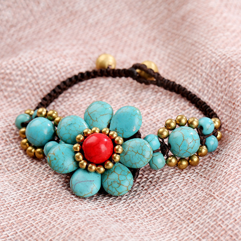 Håndvevd Blomster Armbånd