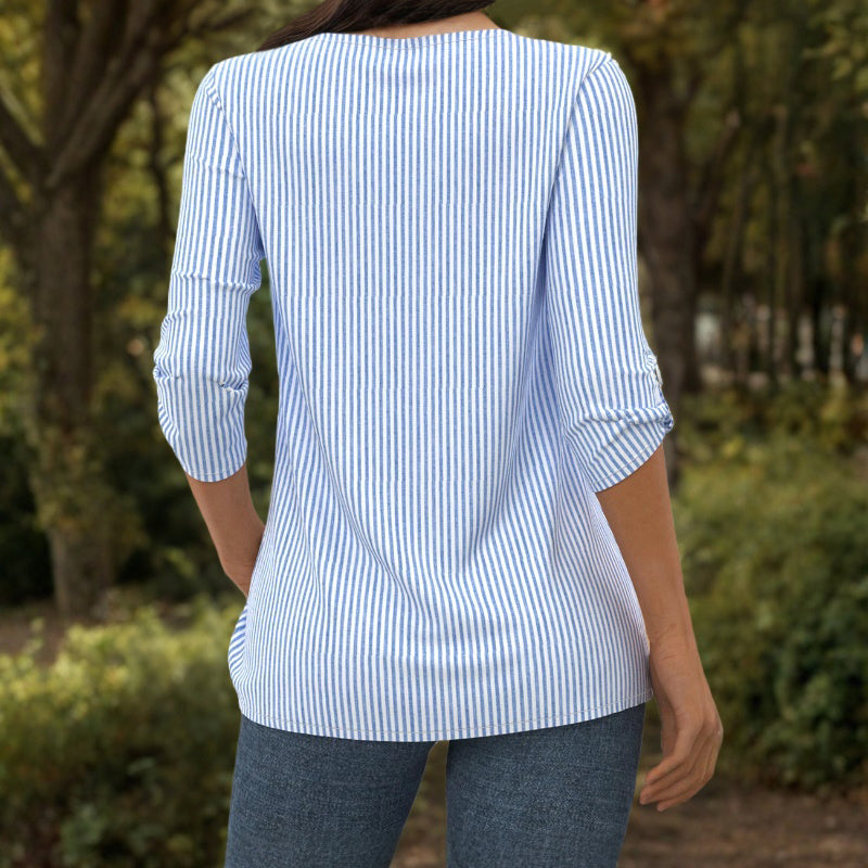Casual Stripete Bluse