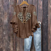 Vintage Bluse Med Hjertetrykk