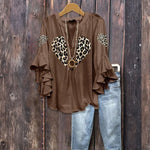 Vintage Bluse Med Hjertetrykk
