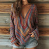 Vintage Fargerik Bluse