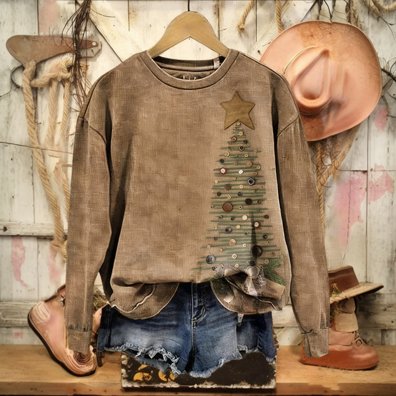 Sweatshirt Med Vintage Juletrykk