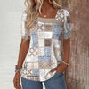 Vintage Bluse Med Etnisk Trykk