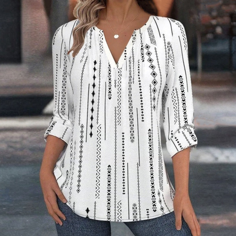 【Langermet】Vintage Fargerik Bluse