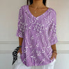 Casual Bluse Med Bladtrykk