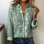 Uformell Bluse Med Blomstertrykk