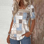Vintage Bluse Med Etnisk Trykk