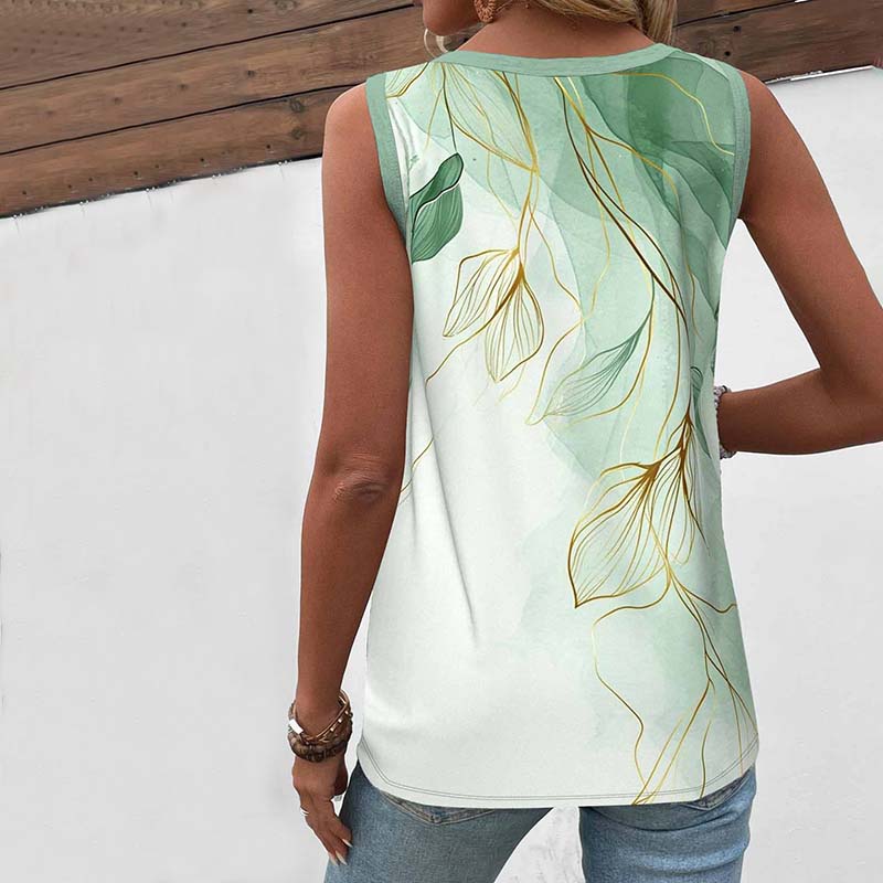 Blad Trykk Gradient Tank Topp