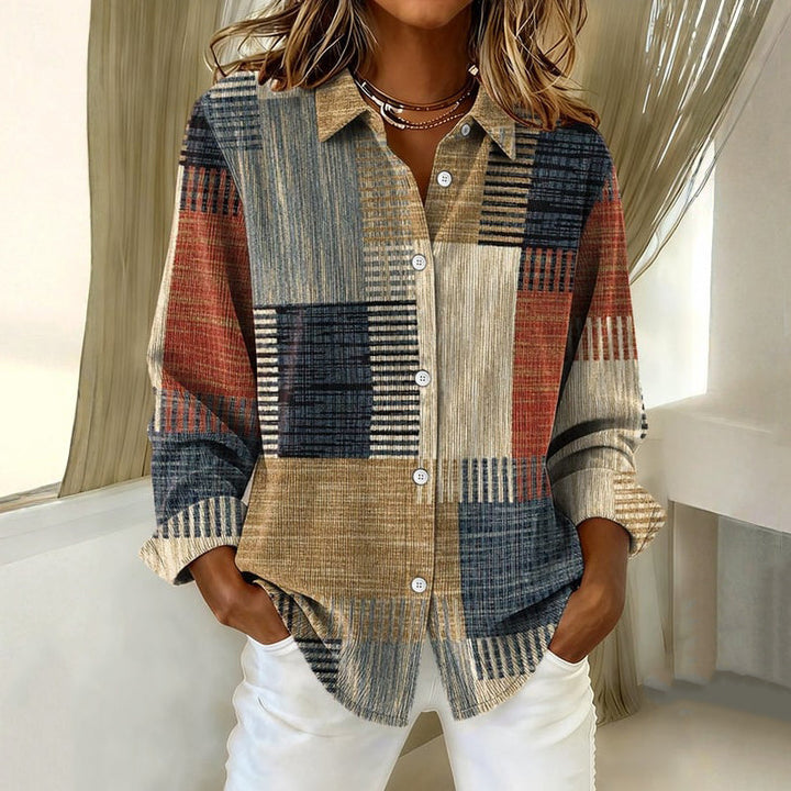 Bedruckte Bluse Im Vintage-Ethno-Stil