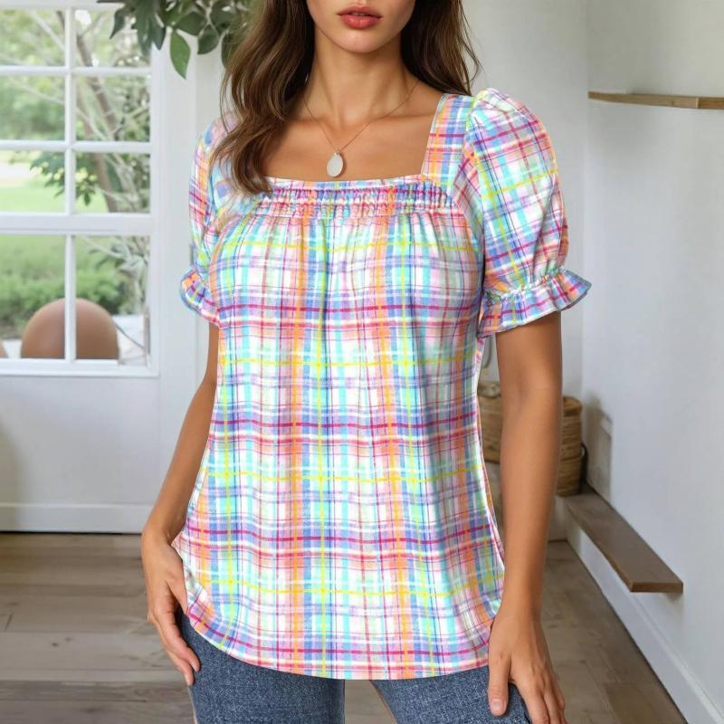 Fargerik Rutete Bluse