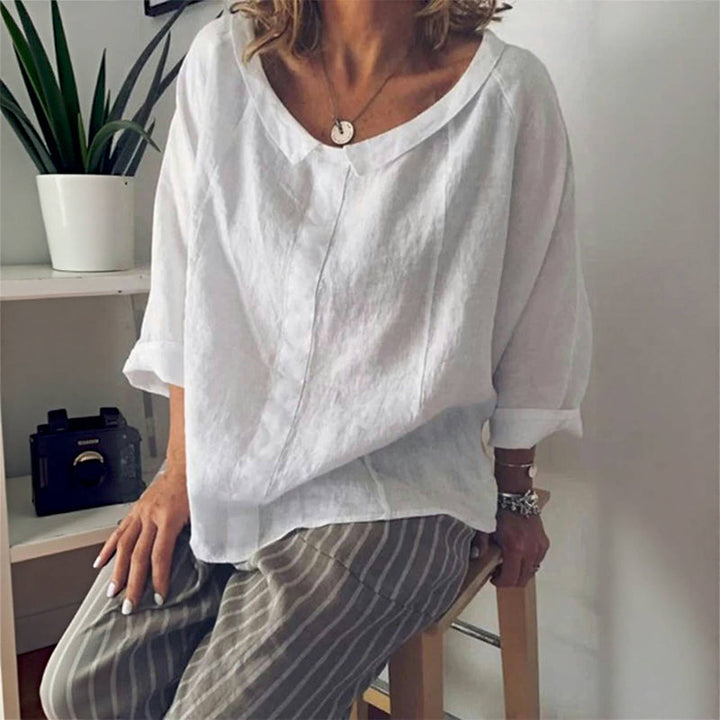 Bedruckte Bluse Im Vintage-Ethno-Stil